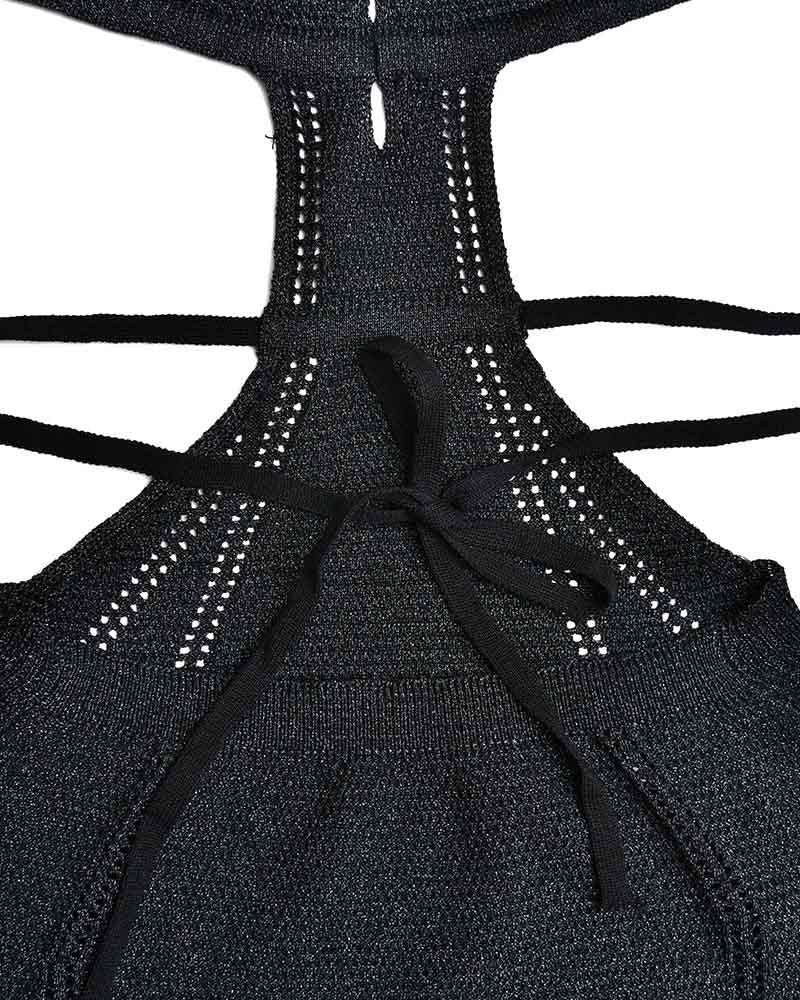 Crochet Cut-Out Short Dress