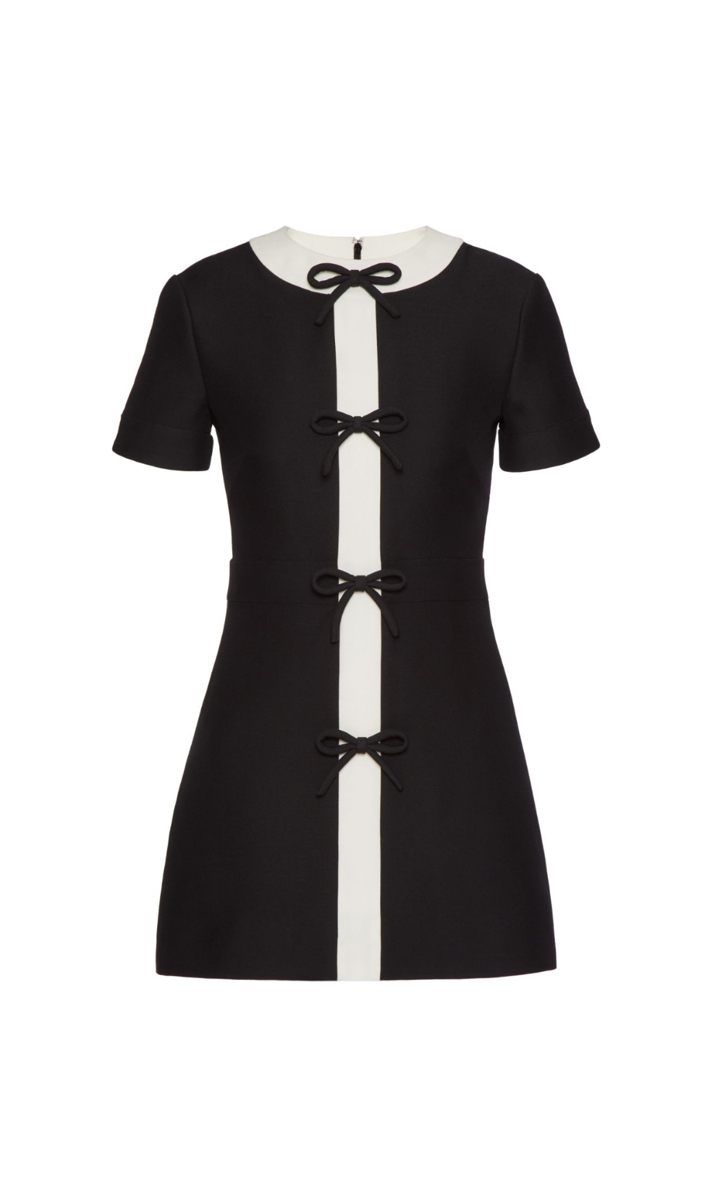 Black Crepe Couture Bow Mini Dress