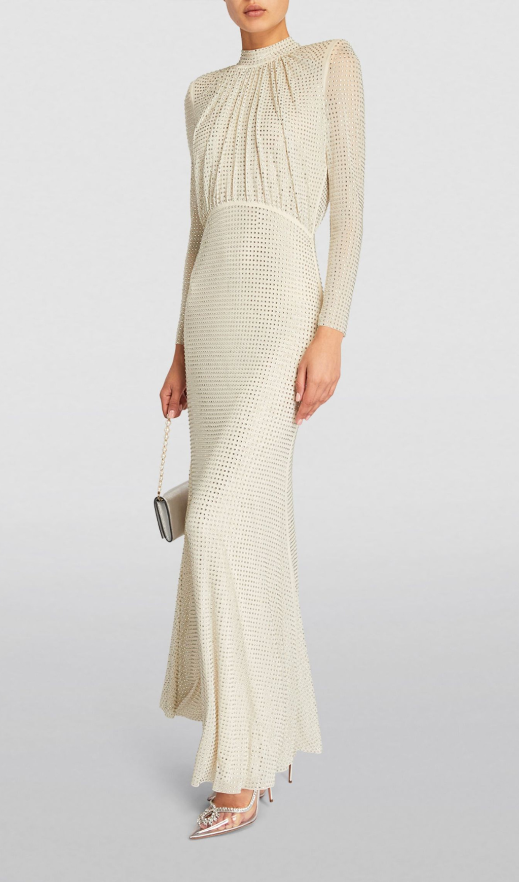 Aitana White Crystal-Embellished Maxi Dress