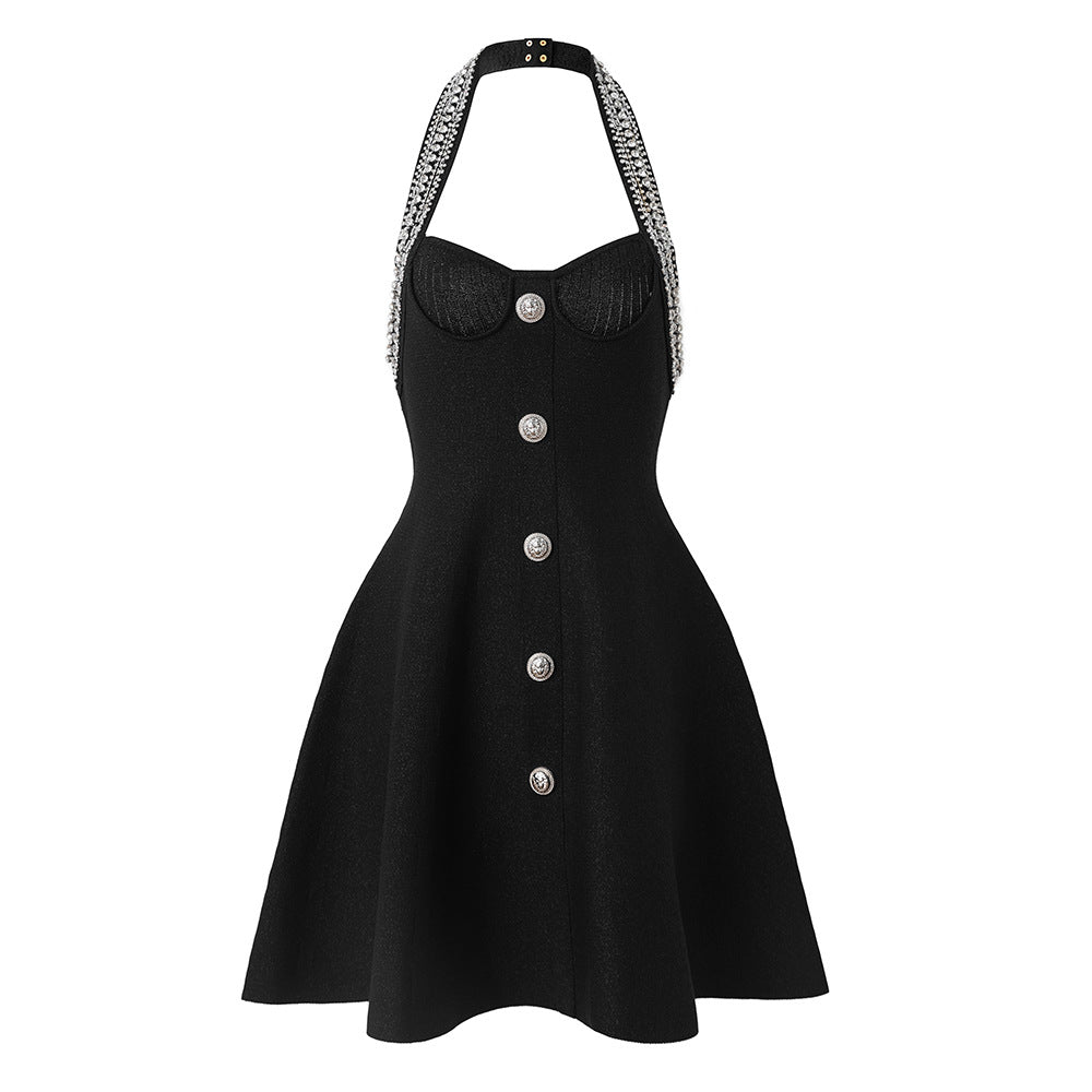Alev Embellished Metallic Tweed Mini Dress