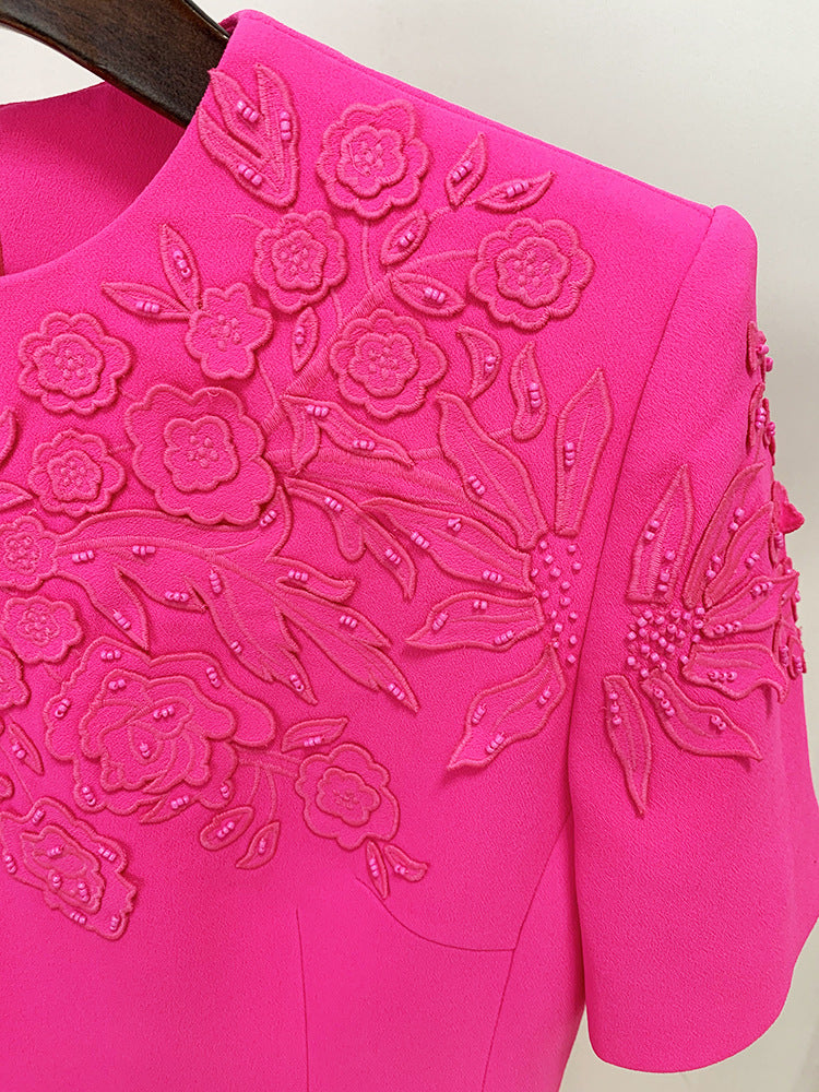 Adamina Pink Embroidered Mini Dress