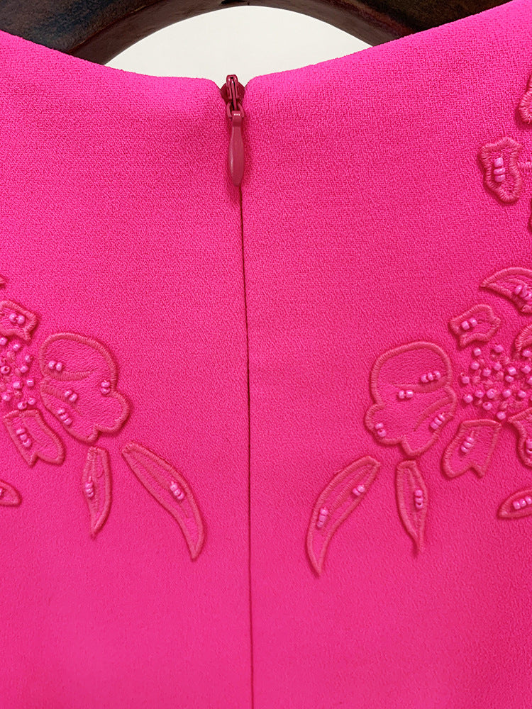 Adamina Pink Embroidered Mini Dress