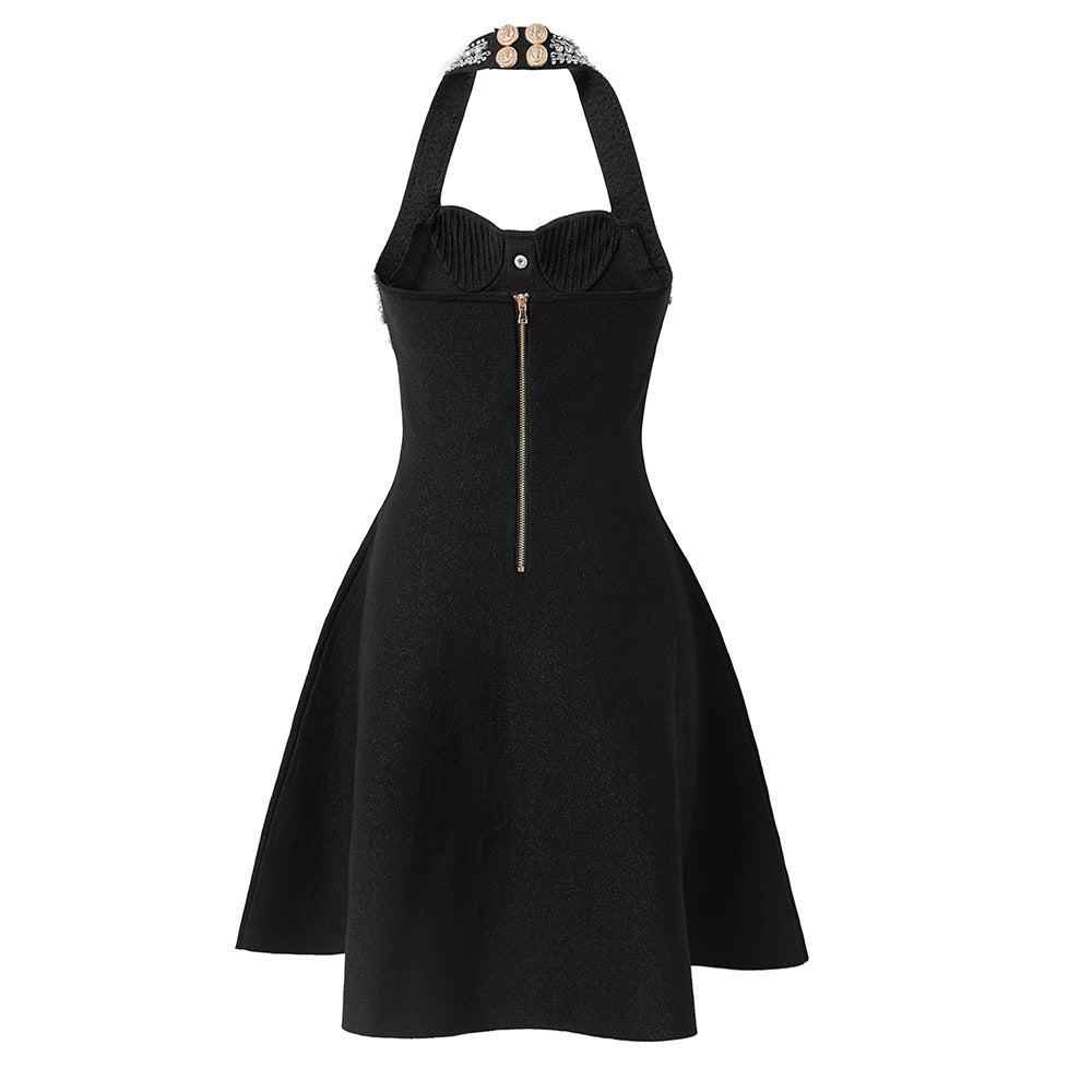 Alev Embellished Metallic Tweed Mini Dress