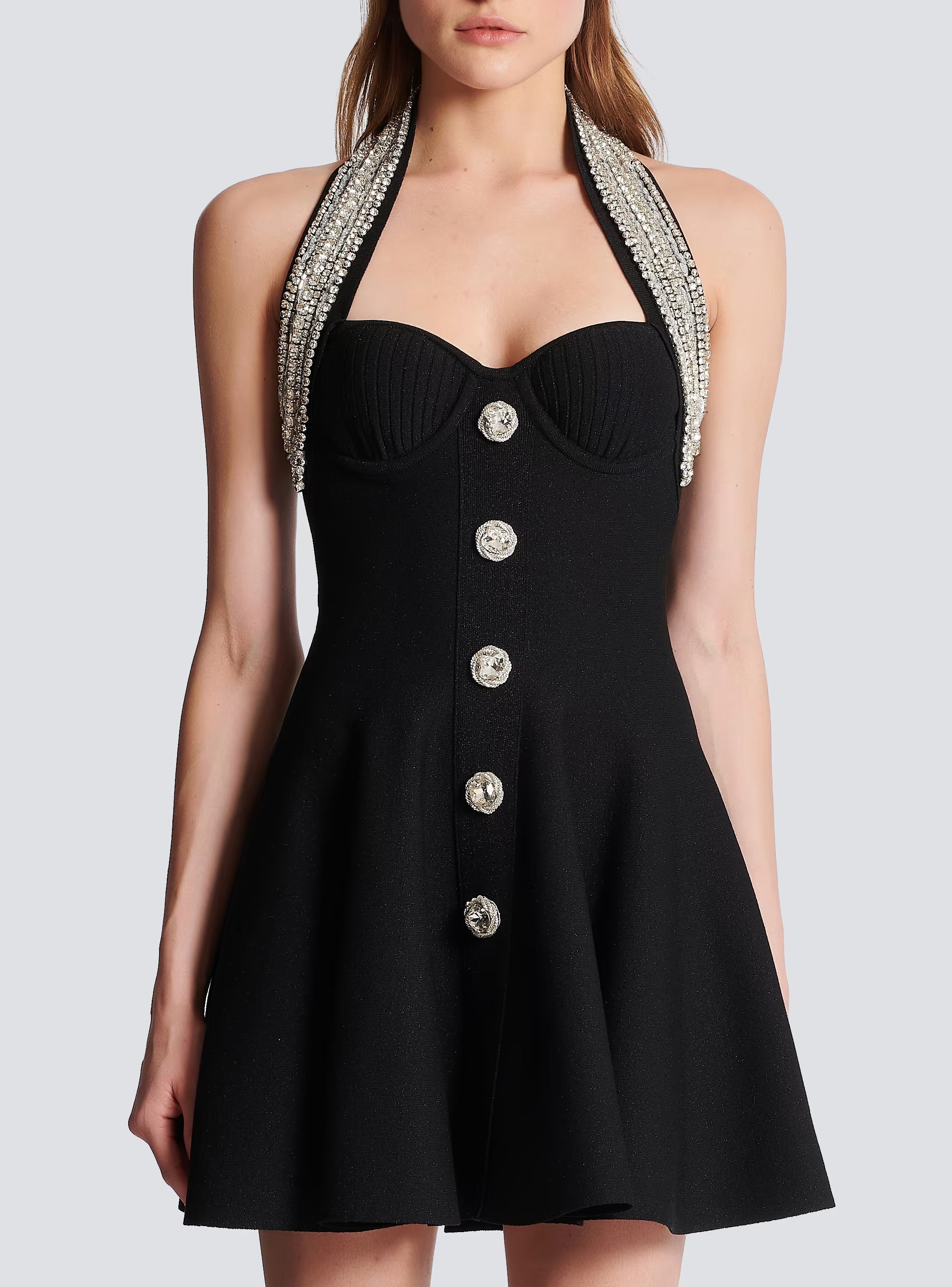 Alev Embellished Metallic Tweed Mini Dress