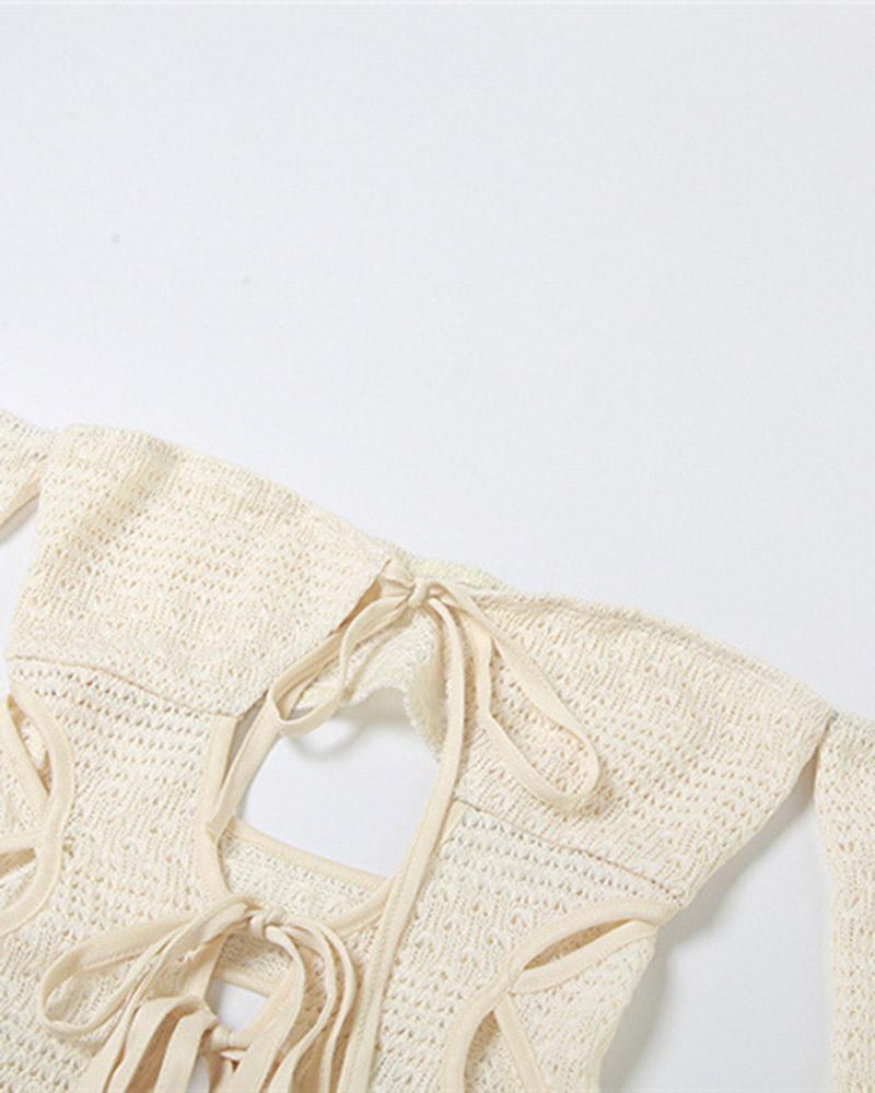 Merichill Knitted Tube Dress with Gloves