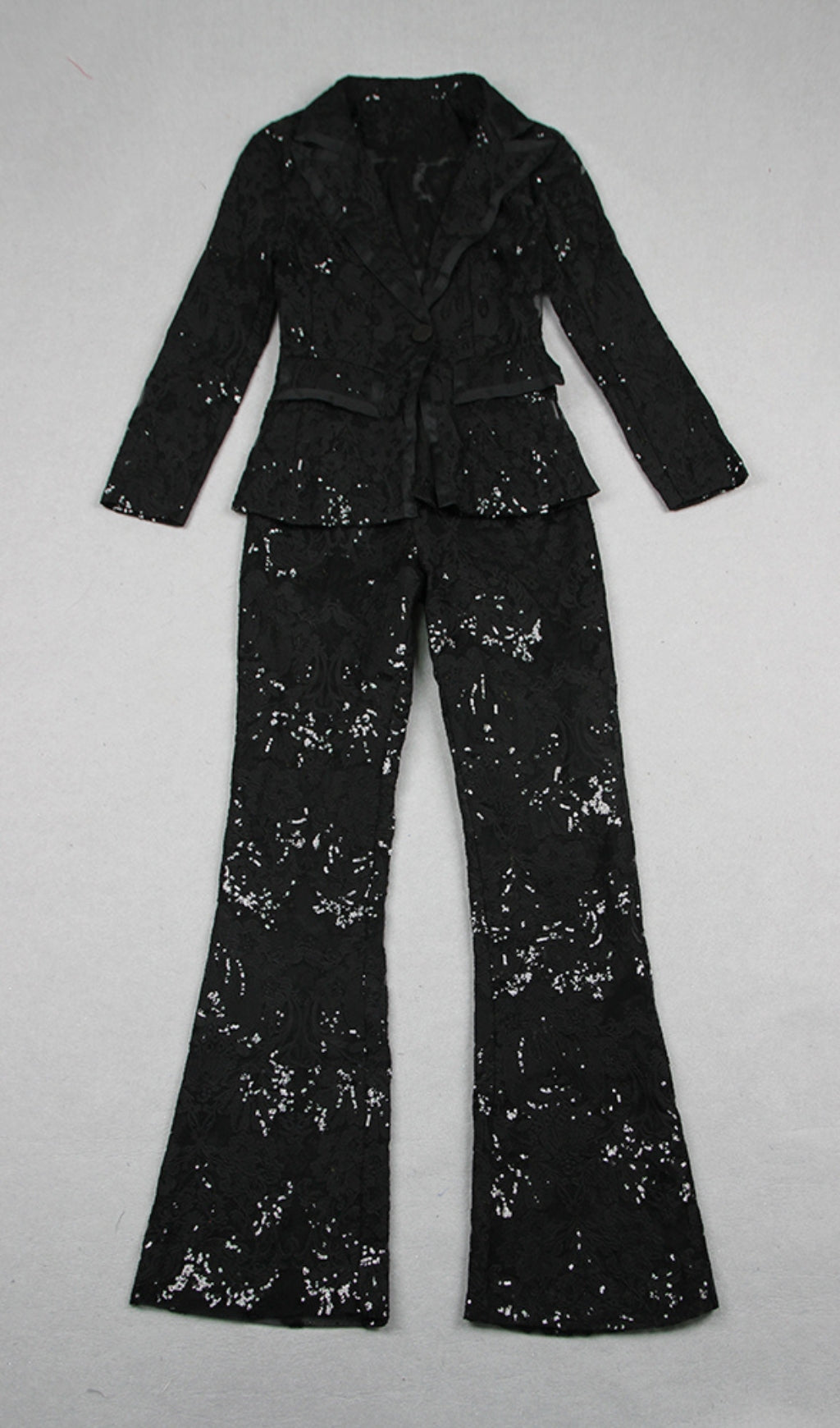 Black Lace Blazer And Pants