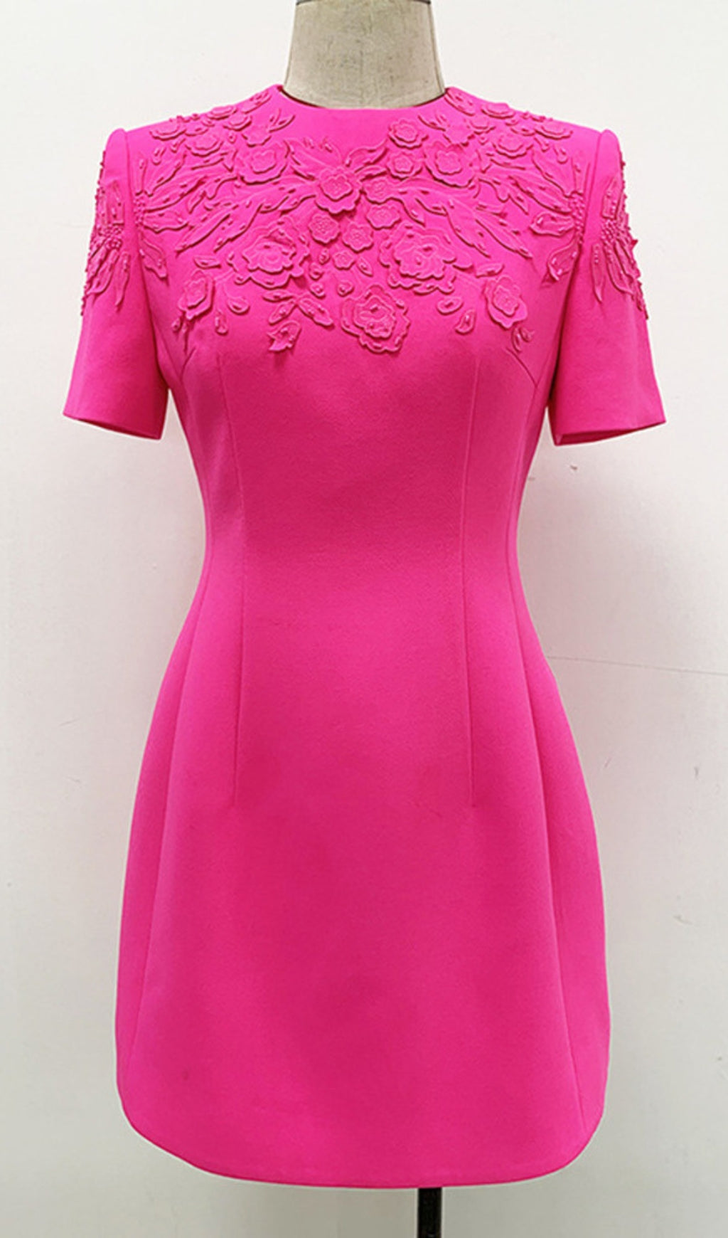 Adamina Pink Embroidered Mini Dress